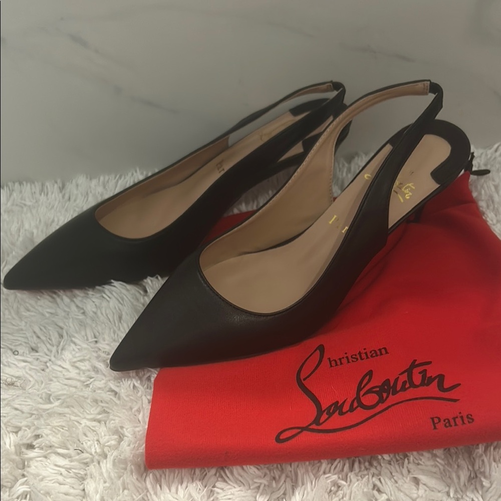 Christian Louboutin Black Slingback Heels